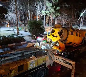 بتن ریزی فونداسیون 500 متری محدوده فدک هلال احمر 1